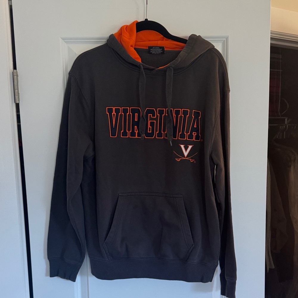 UVA college Virginia Men's Hoodie - dark gray and Orange